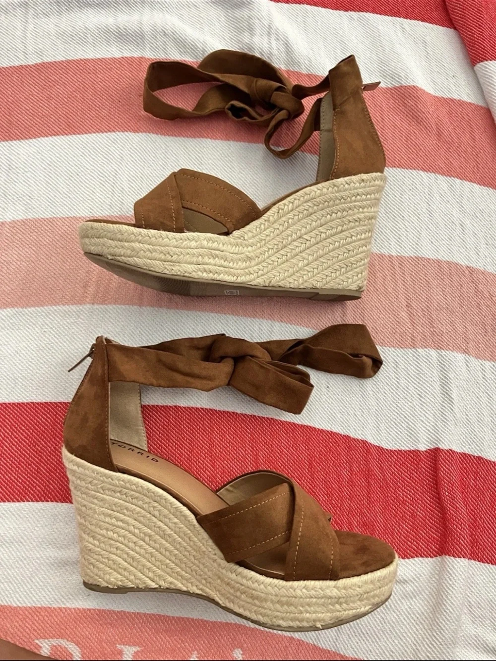 Torrid Lace-Up Espadrille Wedge - Brown (WW)